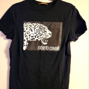 Roberto Cavalli Black Graphic Tee